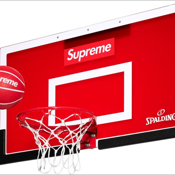 SUPREME®/SPALDING® Mini Basketball Hoop Red box Logo Backboard New - Picture 2 of 2